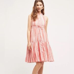 Anthropologie, Eva Franco, red and white Daylily Stripe Dress size M